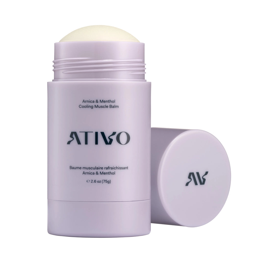 Ativo Skincare Cooling Muscle Balm with Lid on Side