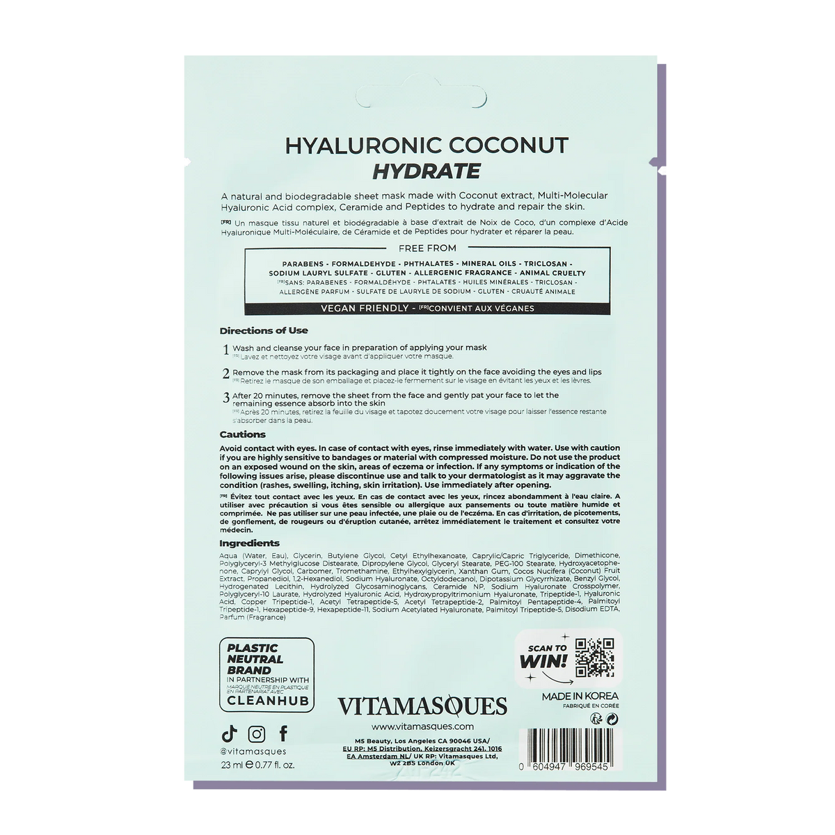 Coconut Hydrating Hyaluronic Acid Face Sheet Mask