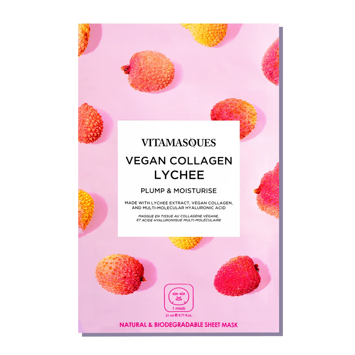 Vegan Collagen Lychee Face Sheet Mask