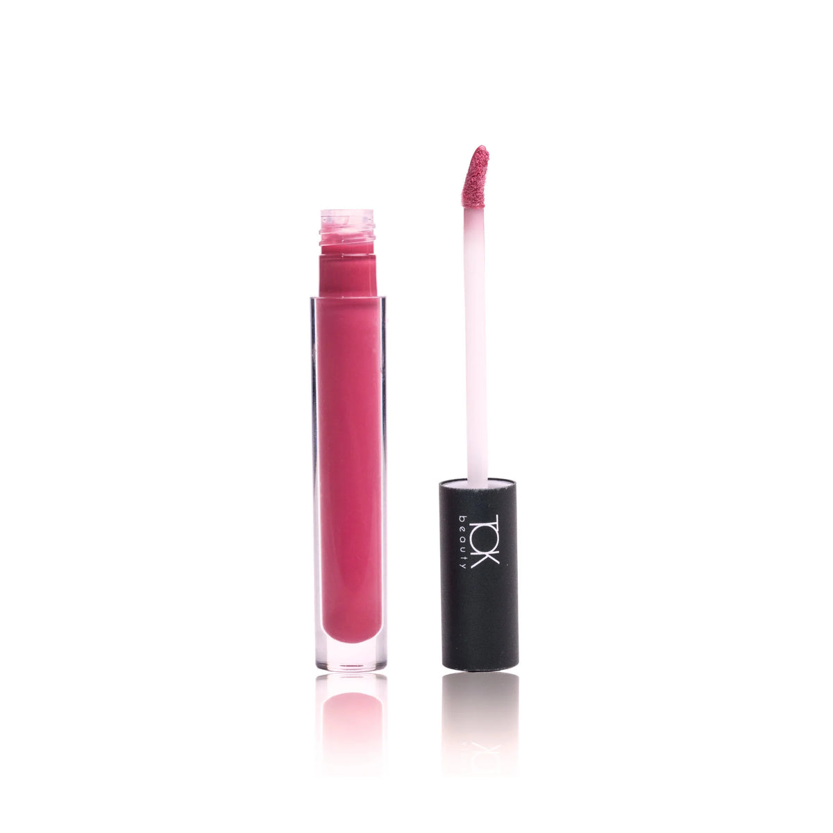 Tok beauty lip tonic in wild pink color with wand showing